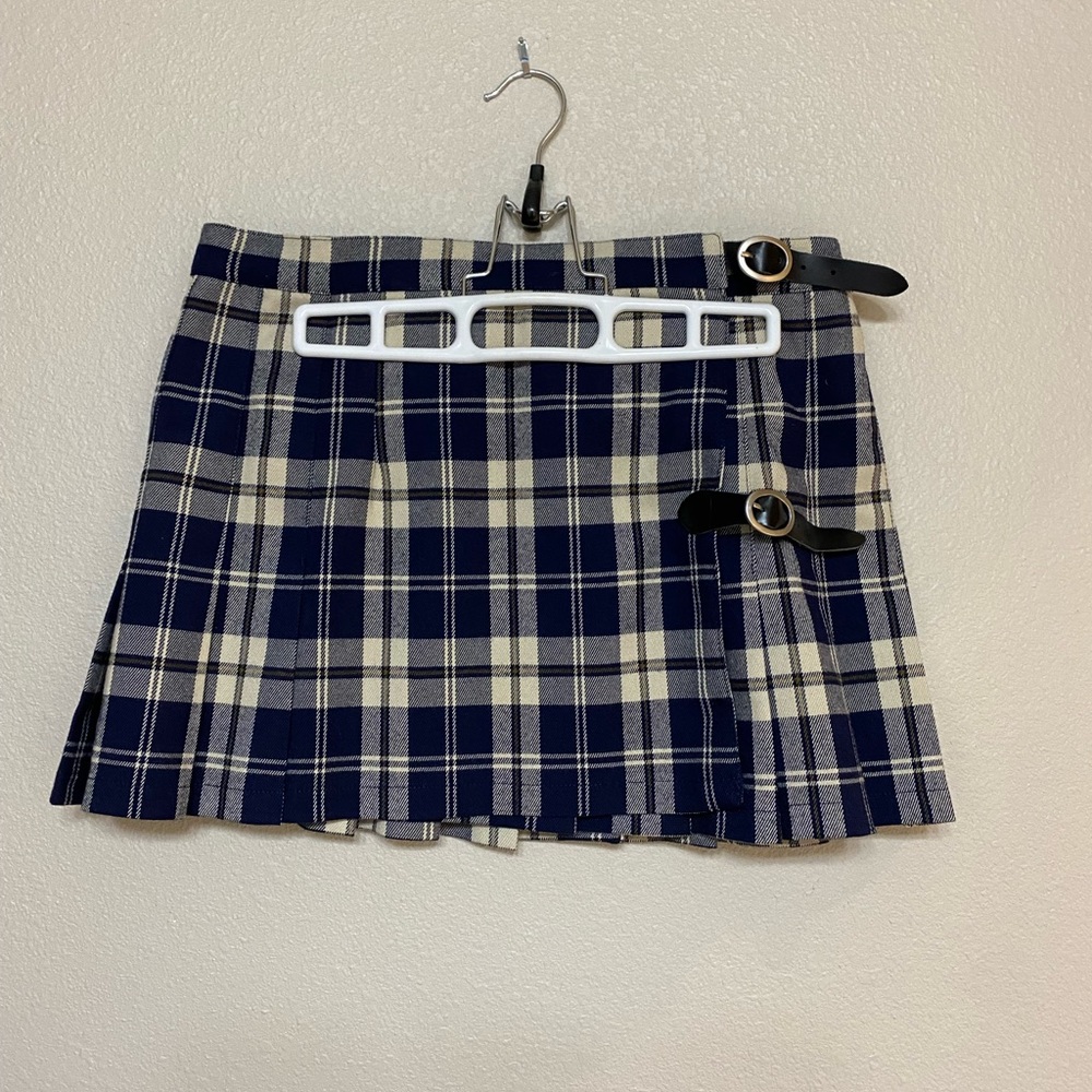 Brandy Melville Plaid Buckle Skirt
